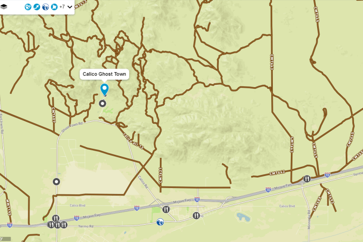 Calico Ghost Town Off Road Trail Map